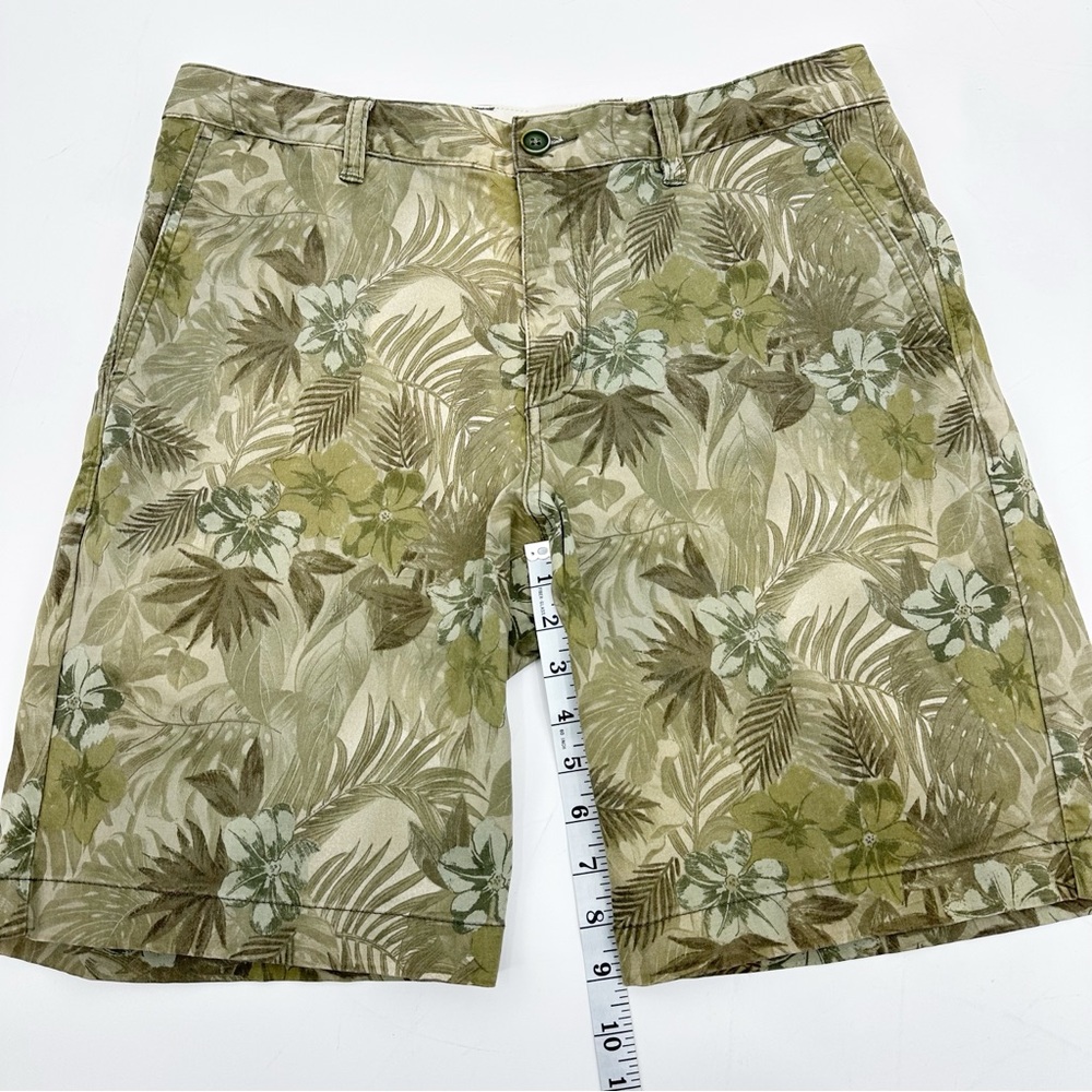 Tommy Bahama Men’s Khaki Green Floral Print Shorts Cotton Tencel Blend Size 33 - Picture 10 of 12